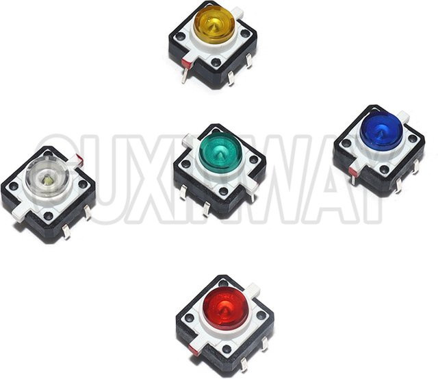 GUXINWAY Tactile Push Button Switch Set mit LED in 5 Farben, B/H/T: 1,2 x 1,2 x 0,73 cm - Bild 1