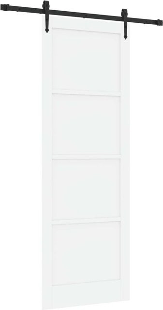 vidaXL Schiebetür ORKDAL aus massivem Kiefernholz in Weiß, B: 83 cm, H: 232 cm - Bild 1