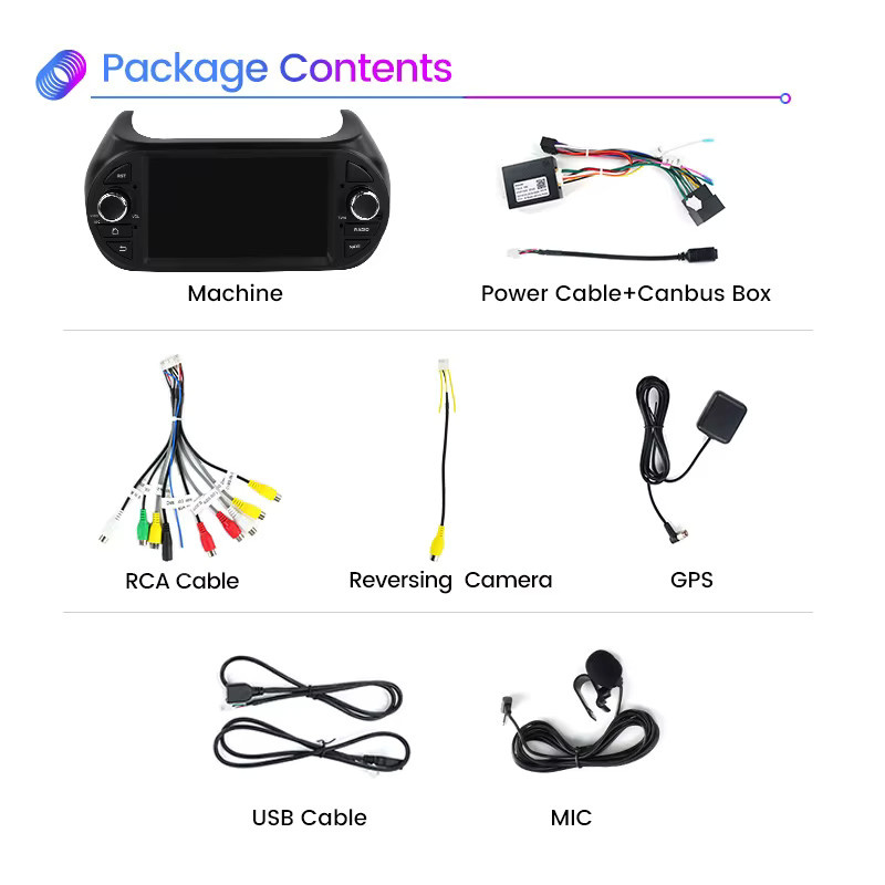 NAVIFANS 7 Zoll IPS Carplay Autoradio für Fiat Fiorino 2008-2017 mit Android Auto, GPS und Multimedia Video Player, Schwarz - Bild 4