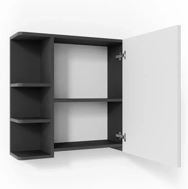 Vicco Spiegelschrank Fynn in Anthrazit und Weiß, B/H: 80 x 64 cm - Bild 2