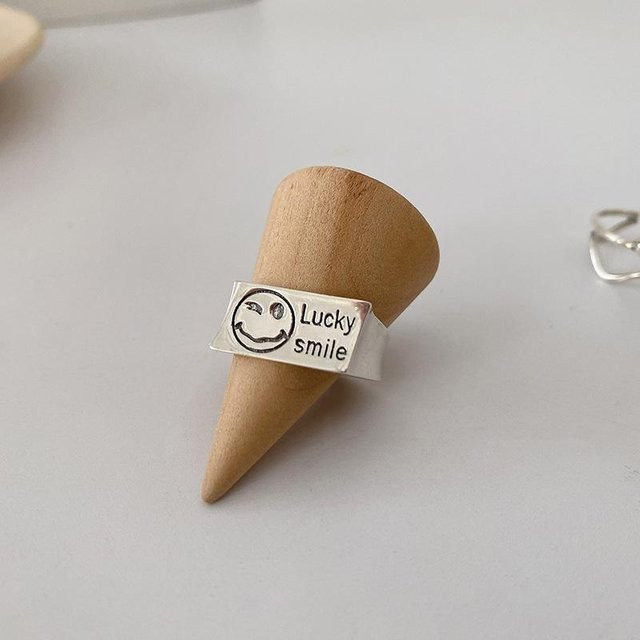 Lucky Star Jewelry Smiley-Ring, Kupfer, Silber, Damen, verstellbar - Bild 1
