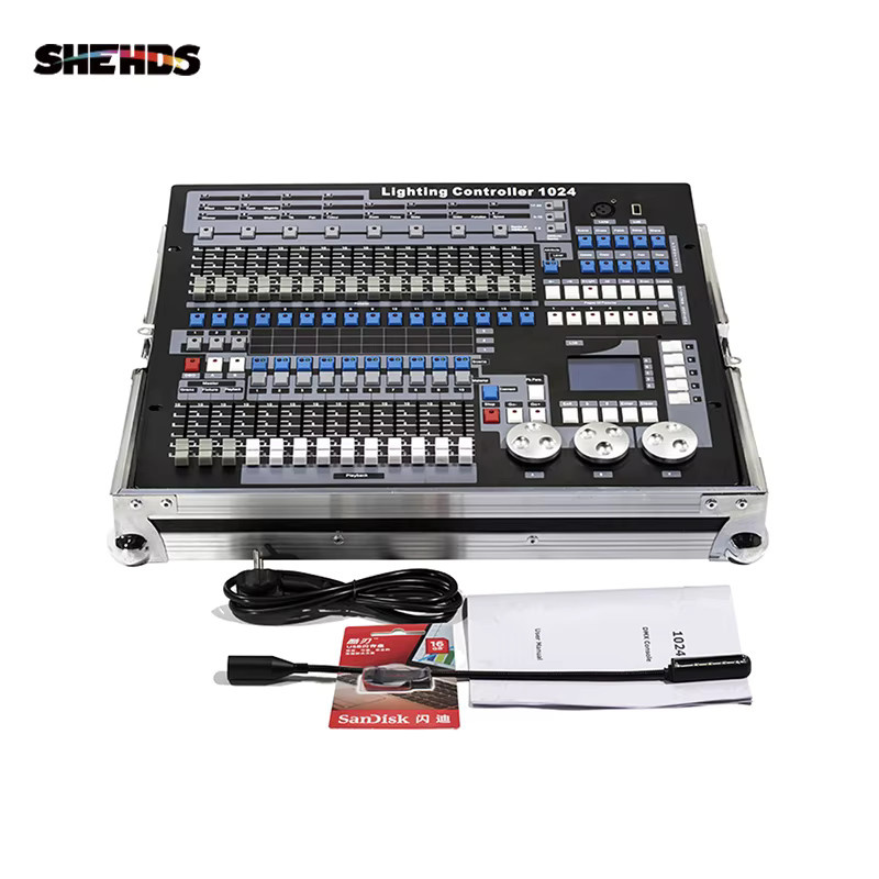 SHEHDS DMX512 1024 Konsole Bühnenlicht Controller Dongle mit Flight Case in Schwarz - Bild 2
