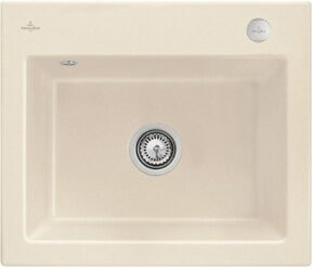 Villeroy & Boch Subway 60 S Flat bündige Keramikspüle mit Ablauggarnitur und Excenterbetätigung in Ivory/Beige - Bild 1