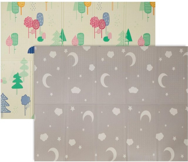 Relaxdays Krabbelmatte aus XPE-Schaumstoff für Babys und Kinderzimmer, faltbar und reversibel, Multicolor, B: 200 cm, T: 150 cm, H: 1 cm - Bild 1