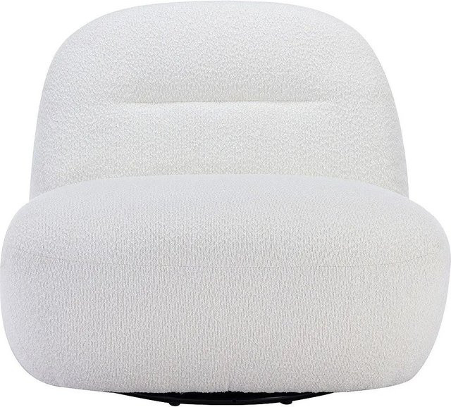 Vente-unique Sessel Pozeti mit gerader Rückenlehne in Weiß aus Bouclé, Höhe: 82 cm - Bild 1