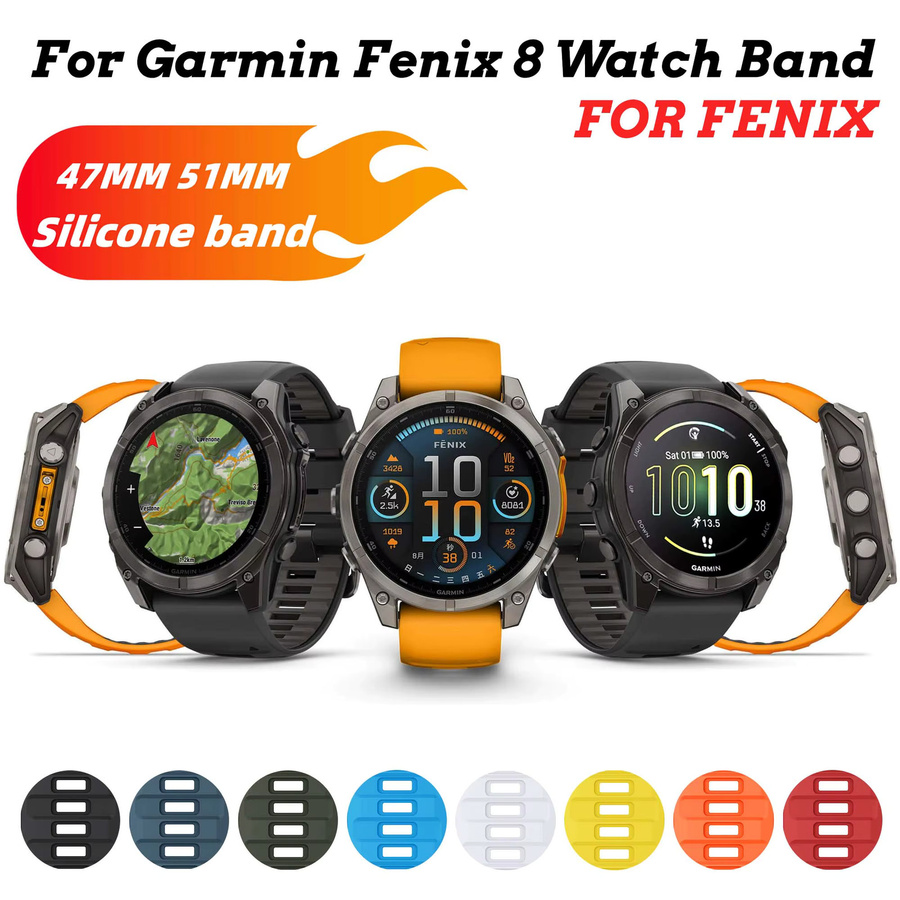 Runcool Silikonarmband Ersatzset für Garmin Fenix 8, Epix Pro, Enduro 3 und Fenix 7/6 Serie, Breite: 22 mm und 26 mm - Bild 2