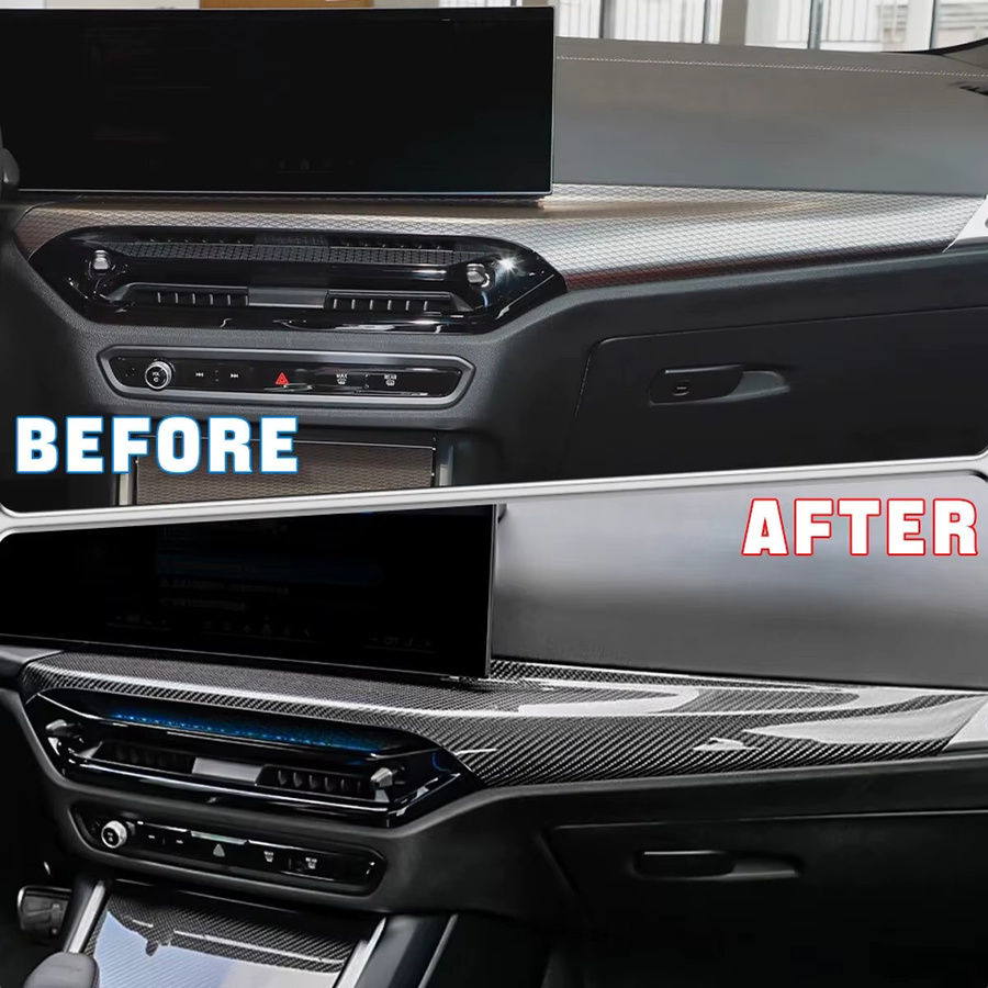Metyoucar Dashboard Abdeckung aus echtem Carbon für BMW 2er 3er 4er Serie G42 G20 G22 G28 M2 G87 M3 G80 M4 G82 ab 2025 LHD, Schwarz - Bild 3