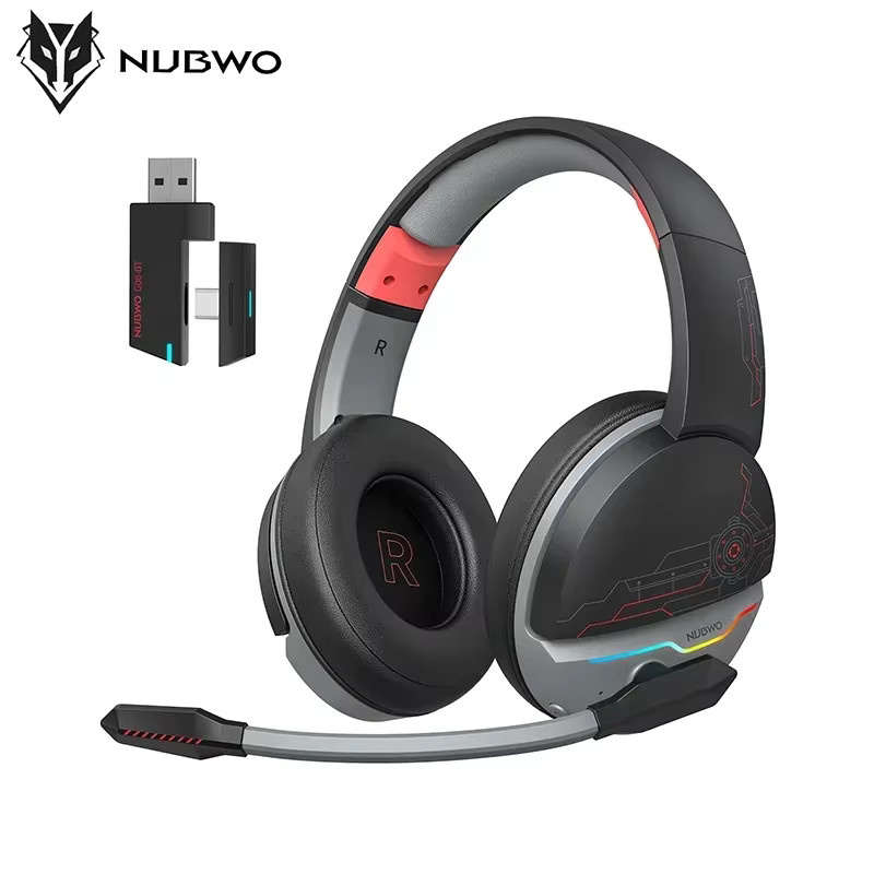 NUBWO G08 Duale kabellose Gaming-Headsets mit Mikrofon, 2,4 GHz und Bluetooth 5.3, Schwarz, für PS5, PS4, PC, Mobilgeräte und Nintendo Switch - Bild 3
