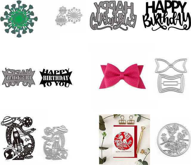 Metall-Stanzform Alles Gute zum Geburtstag in Silber für DIY-Kartenherstellung und Scrapbooking - Bild 1