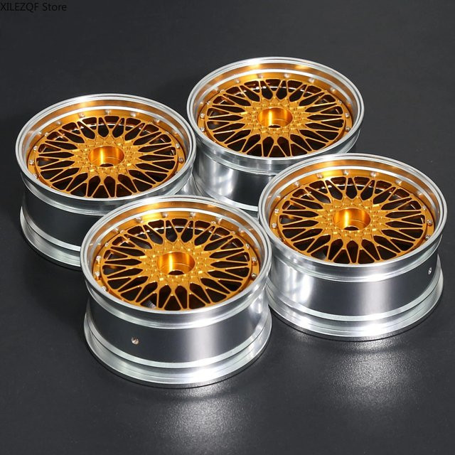 XILEZQF On-Road Upgrade, 12-mm-Sechskant-Metallfelgen- und Rennreifenset, Schwarz - Bild 1