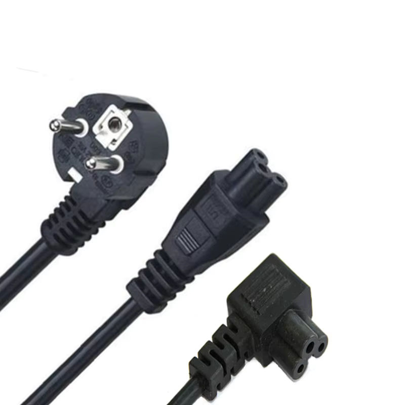 DelightFire IEC320 C5 Netzteilkabel in Schwarz mit rechtwinkligem Anschluss für Computer und Elektrogeräte - Bild 5
