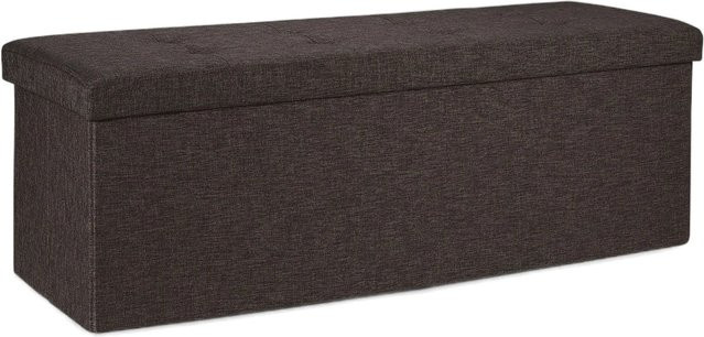 Relaxdays Sitzbank aus Stoff in Braun, faltbar mit Trenngitter, B/H/T: 110 x 38,5 x 37,5 cm - Bild 1
