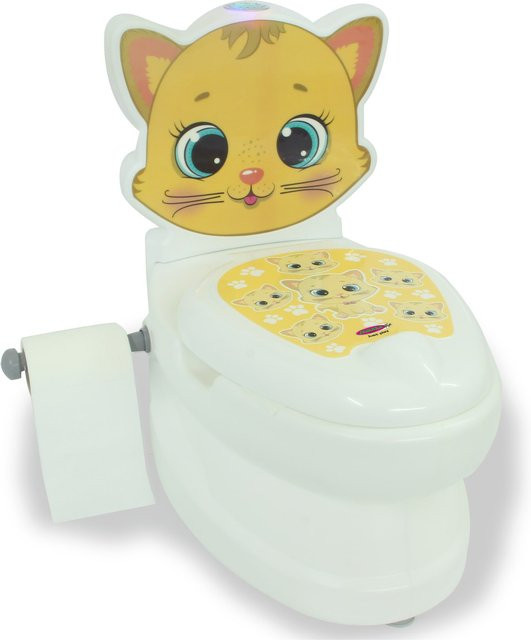 Jamara Meine kleine Toilette für Katzen mit Spülsound und Toilettenpapierhalter - Bild 1