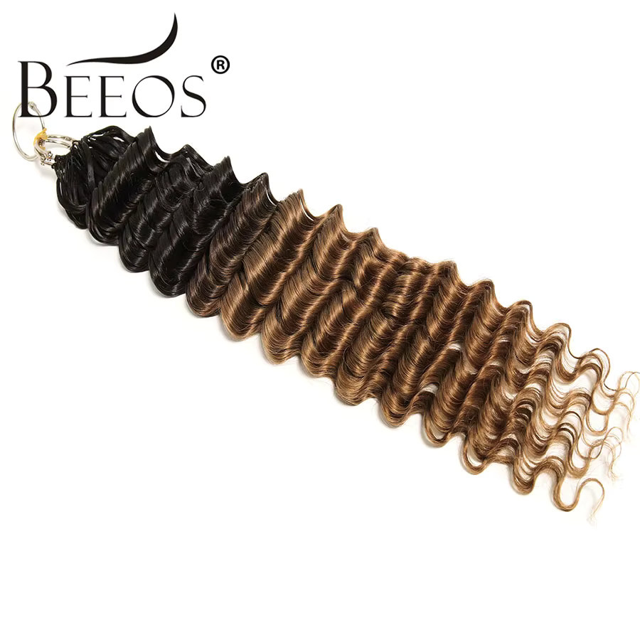 BEEOS Deep Wave Echthaar Haarverlängerung, Ombre Braun, 100 % Echthaar - Bild 5