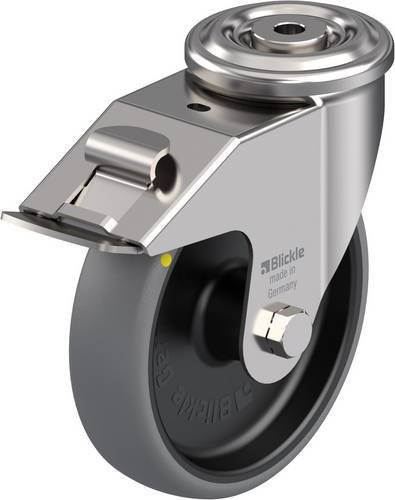 Blickle LEXR-TPA 160G-FI-ELS Lenkrolle mit Feststeller in Silber, Rad-Durchmesser: 16 cm, Tragfähigkeit: 130 kg - Bild 1