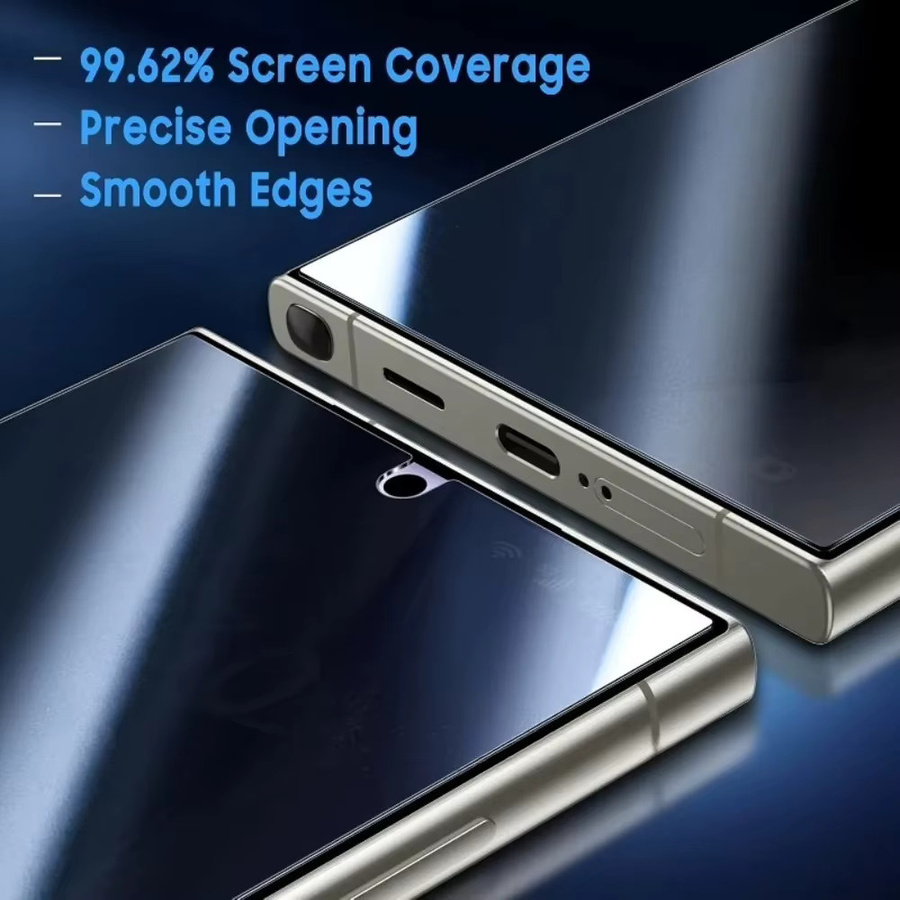 3er-Pack Samsung Galaxy S26 Ultra S25 Edge S24 Plus S24 FE Privacy Schutzfolie mit 9H Anti-Kratz-Schutz und staubdichter Vollflächenschutz, transparent - Bild 2