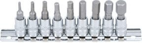 BGS Bit-Einsatz-Satz für Innenvierkant 6,3 mm mit Innensechskant in Silber, 9-teilig - Bild 1
