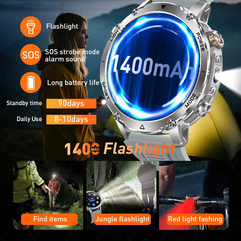 LIGE Smartwatch, Aluminium, Silikon, Schwarz, Herren - Bild 4