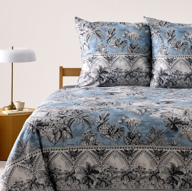 Bettwäsche-Set BOBOLI aus Baumwollsatin in Azurblau, B/T: 200 x 200 cm - Bild 1
