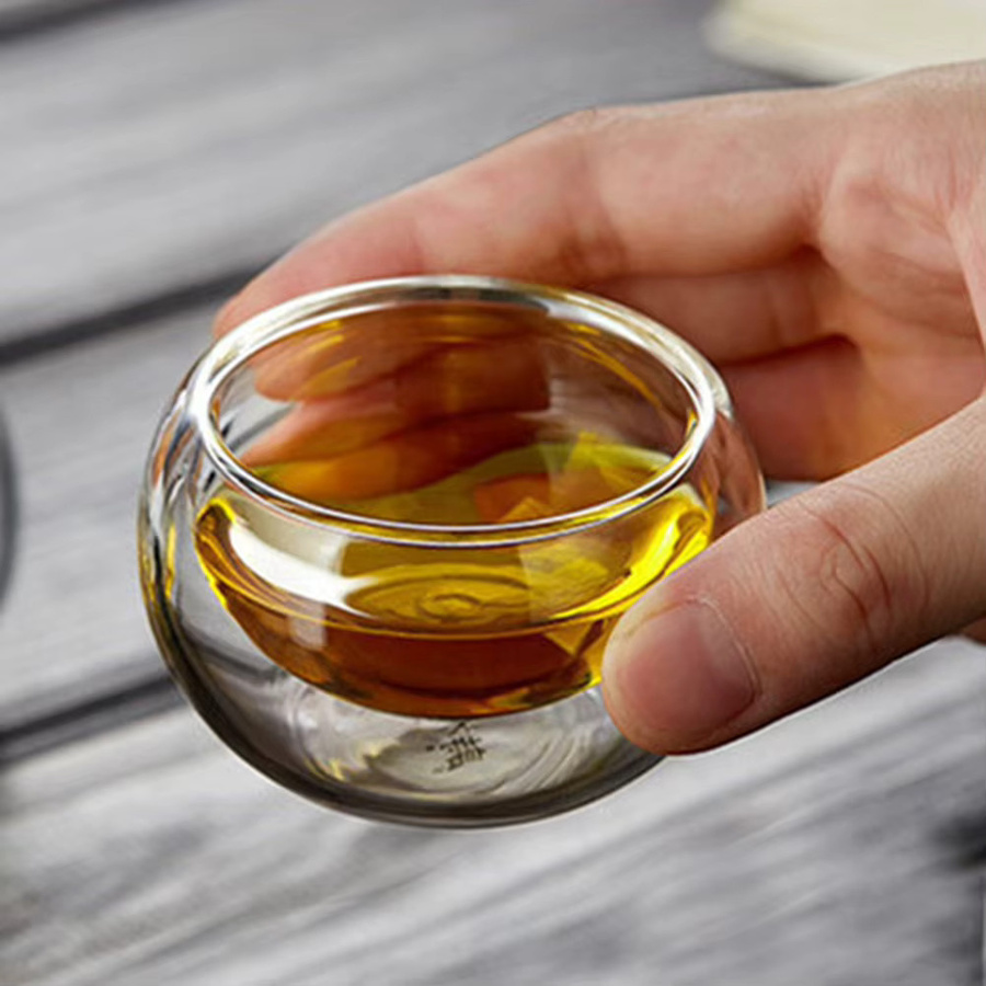 Aihogard Kung-Fu Tee Tasse Set aus Glas mit Doppelwand-Design, transparent - Bild 4