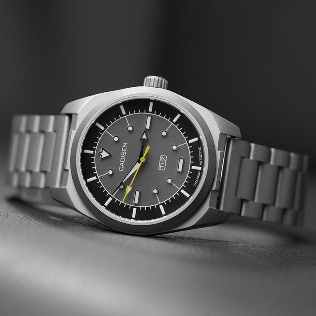 CADISEN Armbanduhr, Automatik, Titanstahl, Edelstahl, grau, Herren - Bild 1