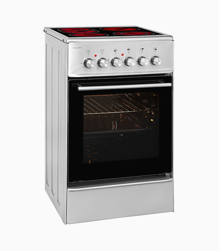 Exquisit Elektro-Standherd ECM 5-4.1BZ Inox in Silber mit Glaskeramikkochfeld und 47 l Backofenvolumen - Bild 4