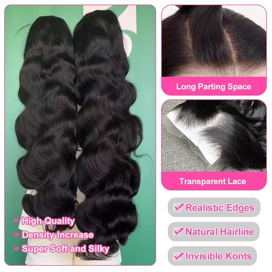Happy Monday Lace Frontal Perücke Body Wave Echthaar, 30-32 Zoll, Damen - Bild 4