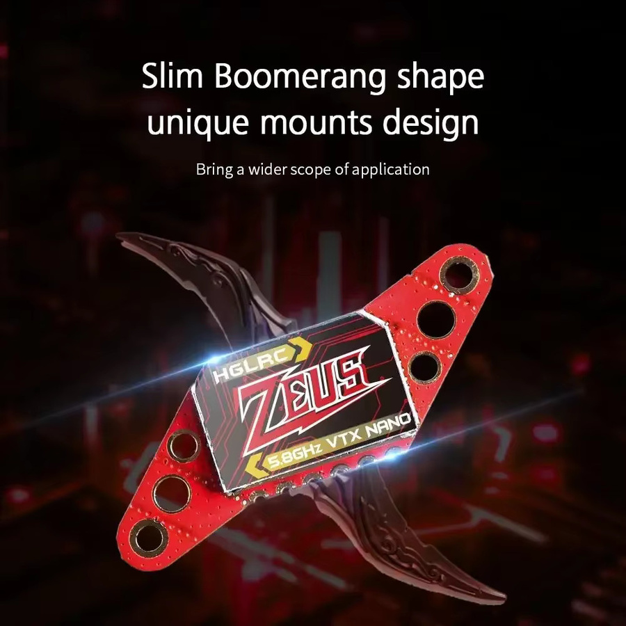 HGLRC Zeus Nano 5.8G FPV Video-Sender 350mW 40CH mit IRC Tramp für Tiny Whoop und Toothpick Drohnen, Rot - Bild 3