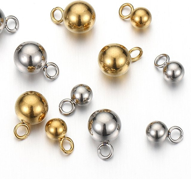 MOONMADE Kugel-Charms, Edelstahl, Bicolor, Unisex - Bild 1
