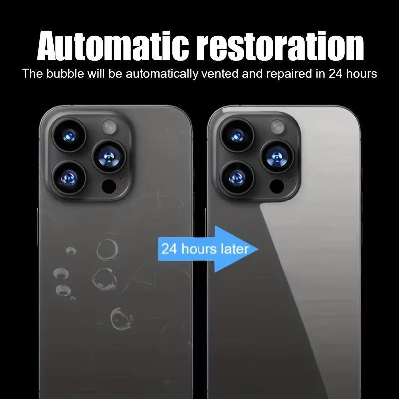 3er-Pack Hydrogel-Schutzfolie für die Rückseite von Apple iPhone 16 Pro Max, transparent, ultradünn und kratzfest - Bild 3