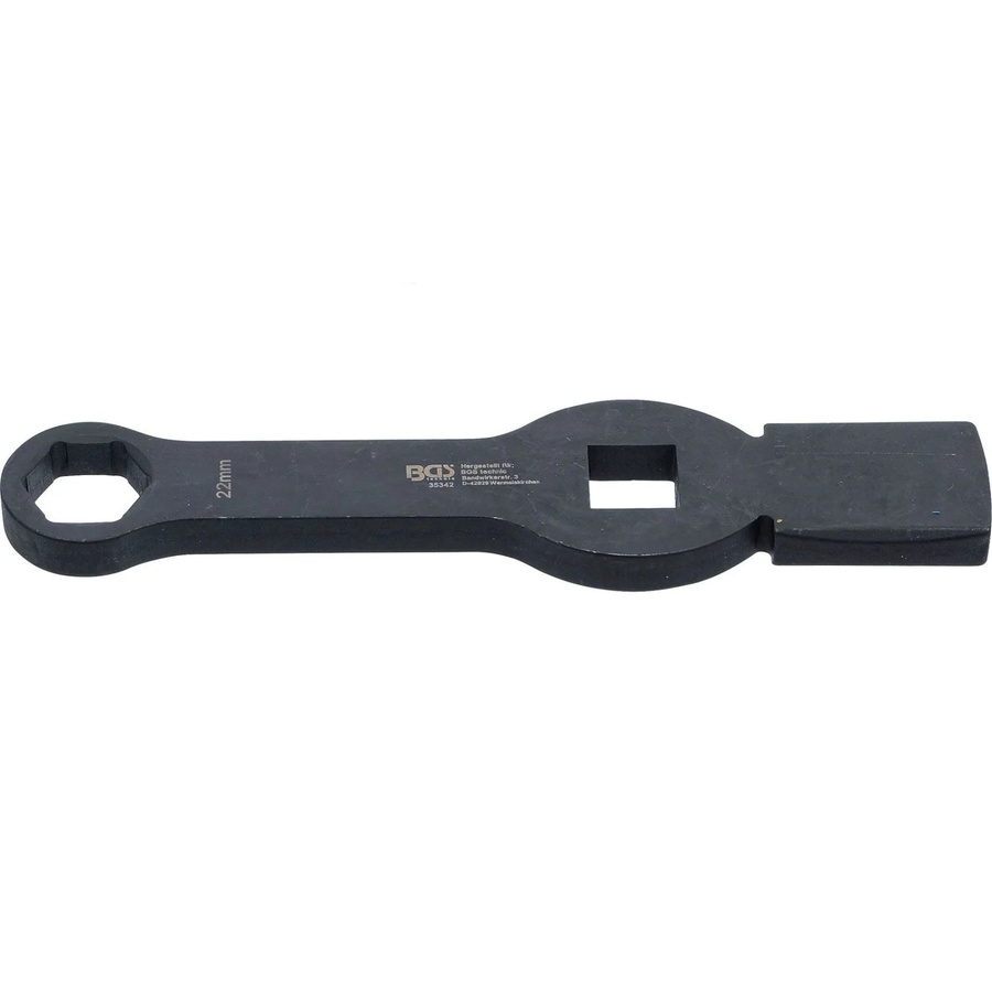 BGS Schlag-Ringschlüssel Sechskant mit 2 Schlagflächen SW 22 mm in Schwarz aus Stahl - Bild 3