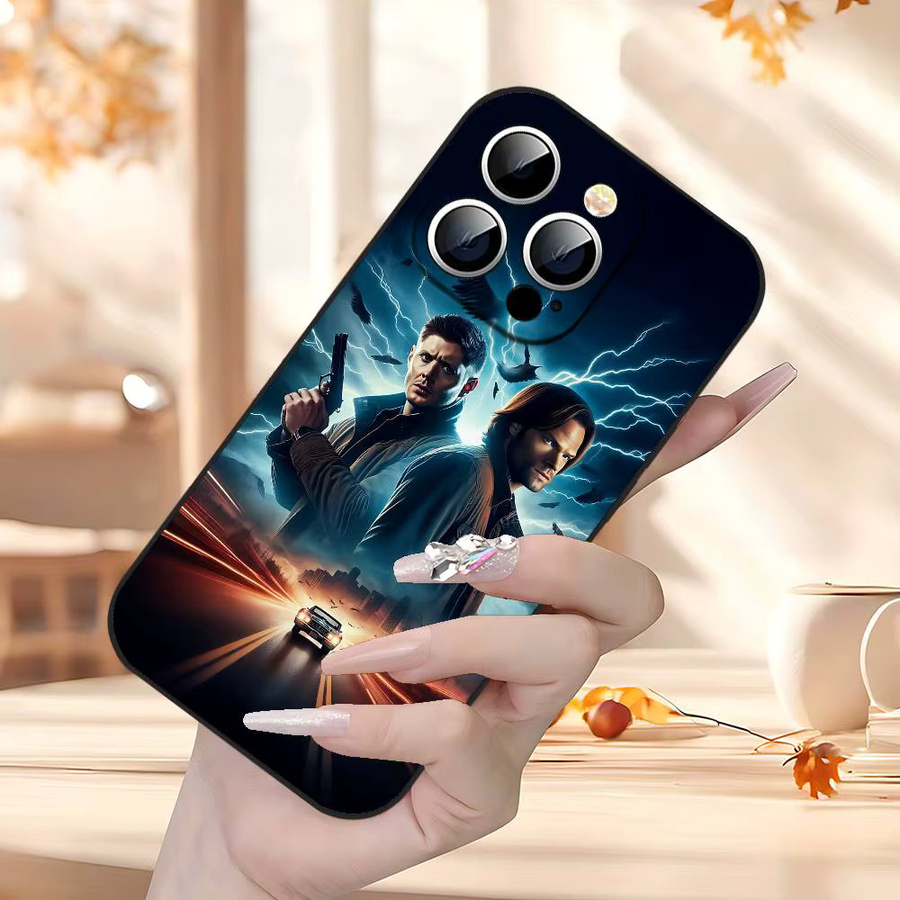 S-Supernatural TV Show Handyhülle Schwarz für iPhone 17, 16, 15, 14, 13, 11 Pro Max, Plus, X, XR, XS Max und Mini - Bild 6