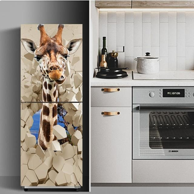 Selbstklebende Kühlschrank Folie Sticker House mit Rotwein Motiv in Mehrfarbig, Breite: 40 cm, Höhe: 120 cm - Bild 1