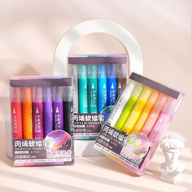 Acrylfarben-Stifte mit Pinselspitze in Multicolour für Stoff, Anime-Malerei und DIY-Kunstprojekte - Bild 1