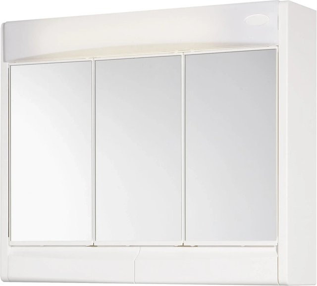 Jokey Spiegelschrank Saphir in Weiß Hochglanz mit LED-Beleuchtung und Steckdose, B: 60 cm, T: 51 cm - Bild 1