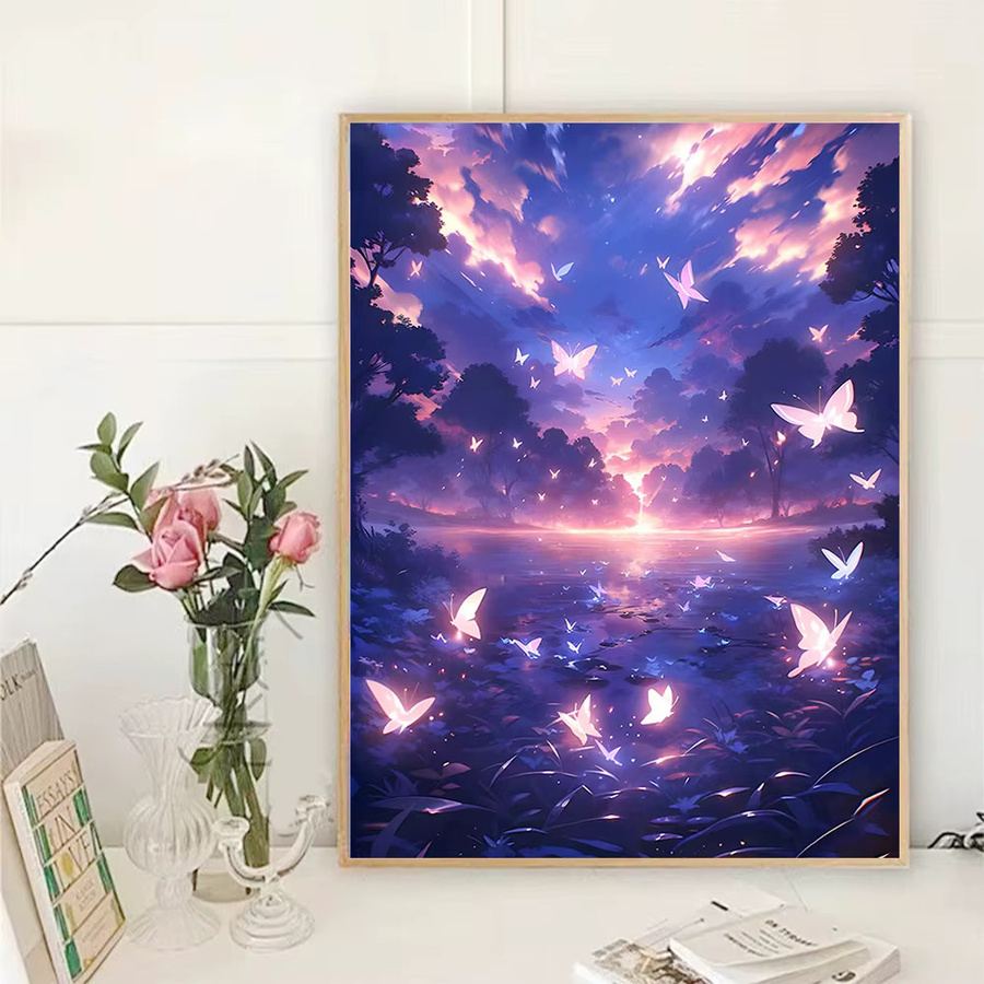 QIZITENG 5D-Diamantgemälde DIY Set bunter Wolkenhimmel in Multicolor mit runden Steinen - Bild 2