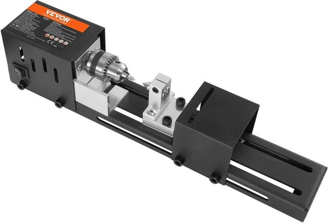 Buying Solutions MB Mini-Drehmaschine für Holz in Schwarz, 24 V DC 96 W, 7 Geschwindigkeiten, B/T/H: 7 x 16 cm - Bild 1