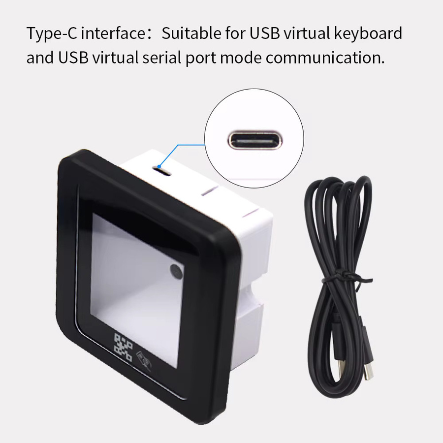 Asia-Teco QR-Code und RFID-Leser Schwarz mit 125 kHz EM, 13,56 MHz MF, USB, Wiegand, RS232 und RS485 für Zugangskarten und 2D-Barcodes - Bild 5