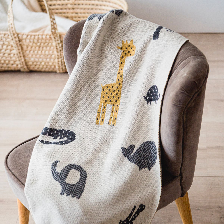 Kaiser Babydecke Animal in Strickoptik aus 100% Organic Cotton, Farbe: Beige, B/B: 80 x 100 cm - Bild 2