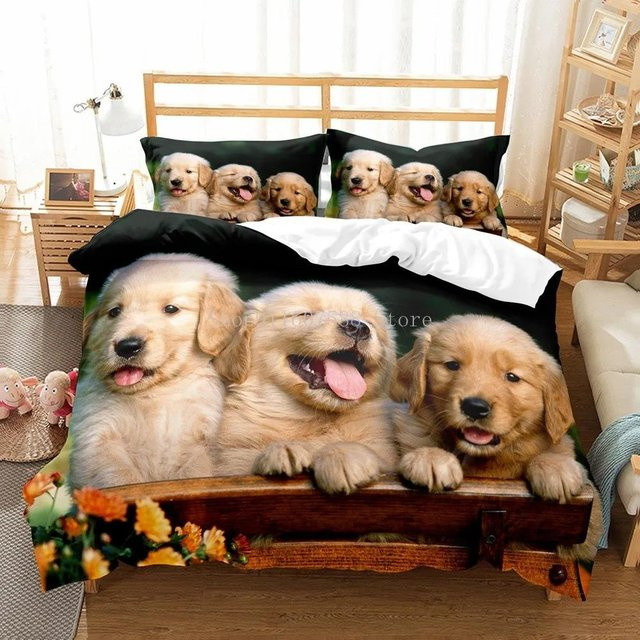 Bettwäsche-Set mit Husky-Hundemotiv in 3D-Optik von Binchi Fitness, Kinderbettwäsche aus Mikrofaser, Mehrfarbig, B/H: 200 x 230 cm - Bild 1