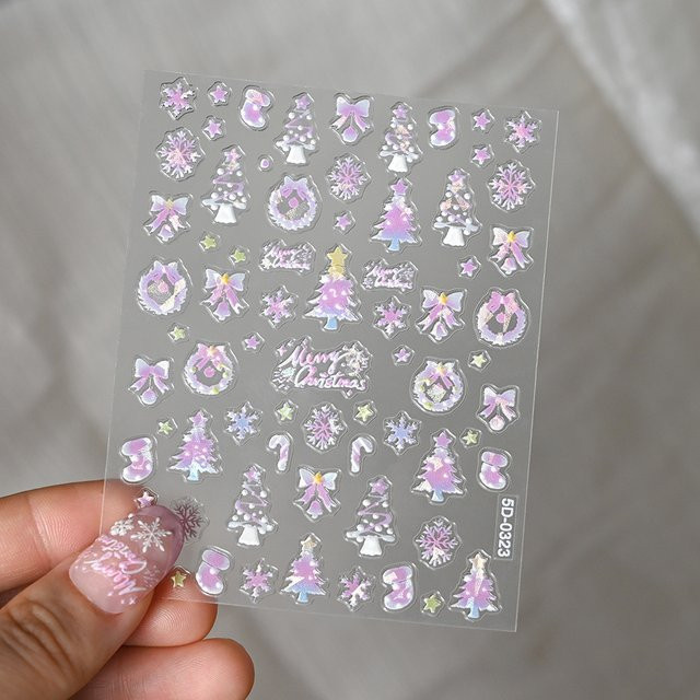 HotPress Nail Art Aufkleber, Rosa, Schimmernd - Bild 1