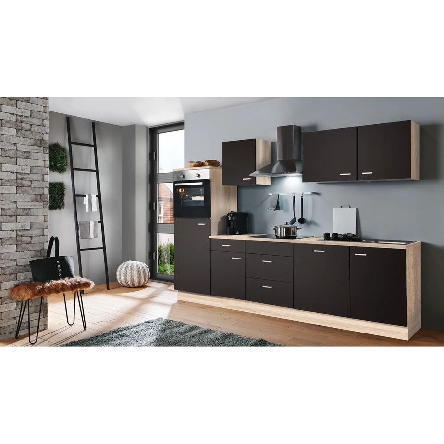 Menke Küchenzeile Classic in Lava Anthrazit und Sonoma Eiche Nachbildung, Breite: 280 cm, Höhe: 168 cm, Tiefe: 60 cm - Bild 2