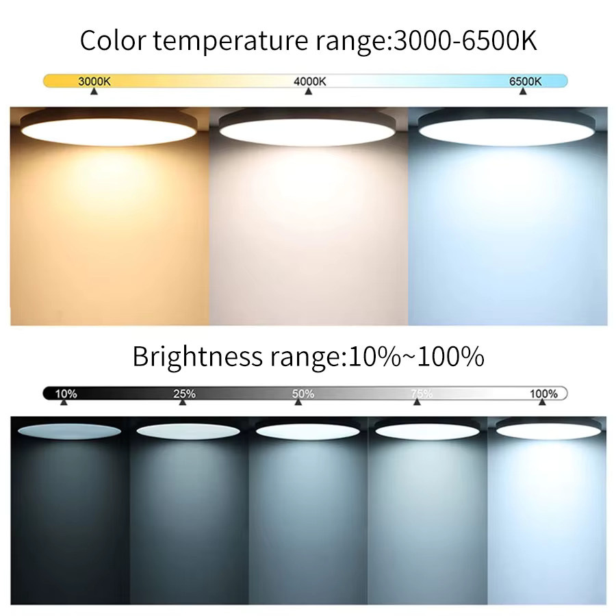 Tuya Smart LED Deckenleuchte RGB mit Wifi und RF Fernbedienung, Unterputz Einbauleuchte kompatibel mit Alexa und Google Assistant, Weiß oder Schwarz - Bild 3