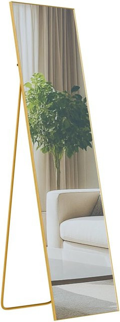DELUKE Standspiegel KRAKOW Ganzkörperspiegel freistehend in Gold, B/T/H: 40 x 3 x 140 cm - Bild 1