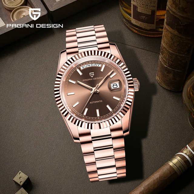 PAGANI DESIGN Armbanduhr, Automatik, Edelstahl, Roségold, Herren - Bild 1