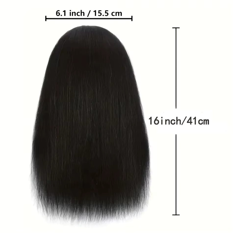 Yaki Haar Echthaar Mannequin Kopf mit Tischklemmständer, Unisex - Bild 4