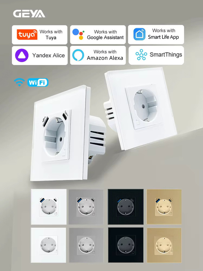 GEYA WLAN EU-Steckdose mit 20W Typ-C USB-Schnellladeanschluss, Smart Home Steckdose in Weiß, kompatibel mit Tuya Smart Life und Alexa, 16A - Bild 6