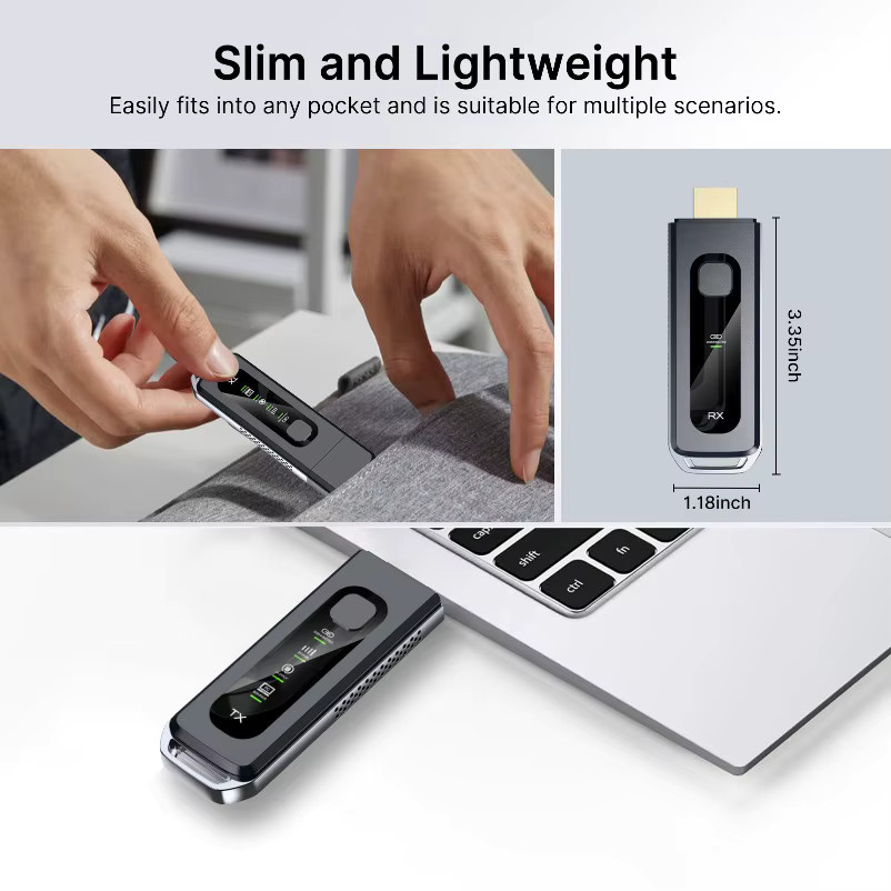 VIKEFON Drahtloser HDMI Video Extender Full HD 1080P Sender und Empfänger Set für Bildschirmspiegelung, Schwarz, Reichweite: 50 m - Bild 6