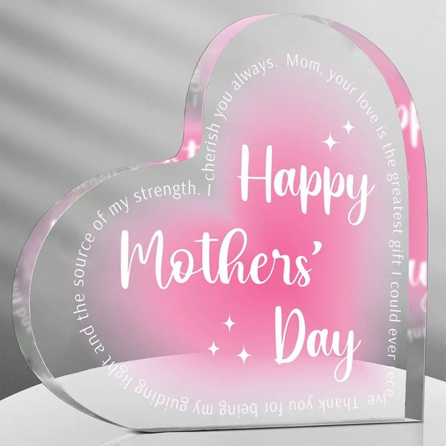 CIFBUY Acryl-Herz-Schild in Pink und Weiß als Dekoration für Muttertag oder Geburtstag - Bild 1