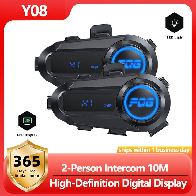 XINOWY Y08 Motorradhelm Bluetooth 6.0 mit 2-Personen-Gegensprechanlage und CVC+DSP Dual Intelligent Noise Reduction in Schwarz - Bild 1